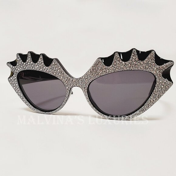 GUCCI SUNGLASSES GG0781S HOLLYWOOD FOREVER CRYSTAL CAT EYE ACETATE $1,200 main image 12
